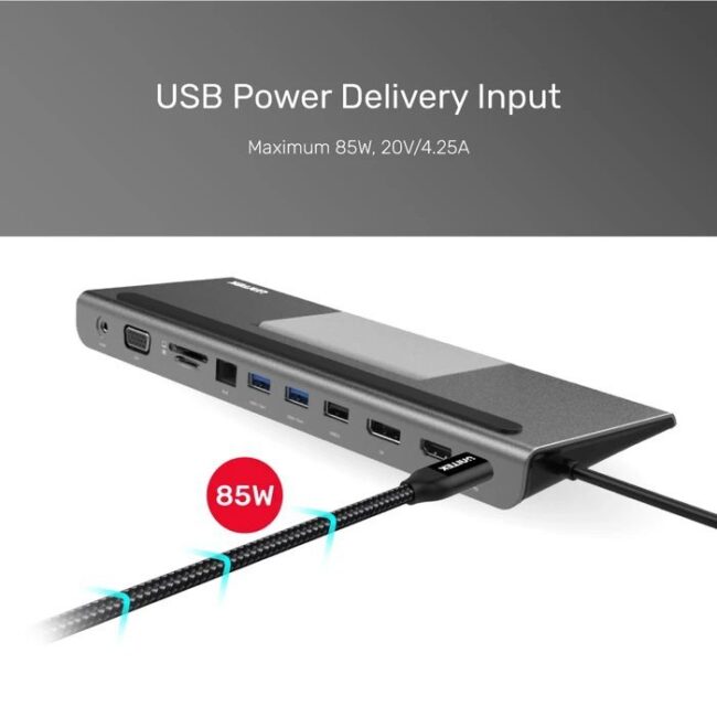 Unitek D1022A uHUB 11+ USB3.1 PD 11 in 1 Docking with Triple Display USB3.1 Universal Docking Station Unitek D1022A uHUB 11+ USB3.1 PD 11 in 1 Docking with Triple Display USB3.1 Universal Docking Station